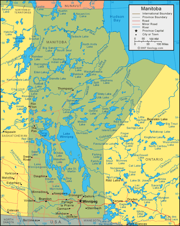 Map of Manitoba