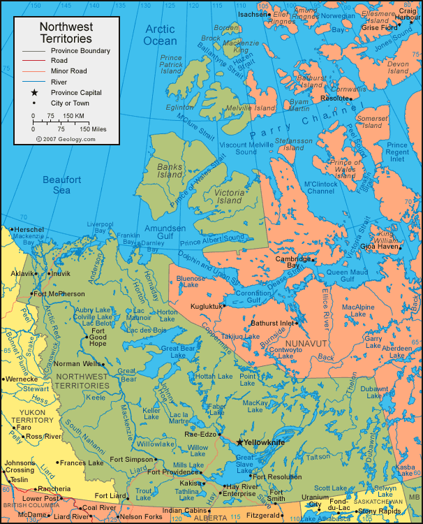 Map of Northwest Territories