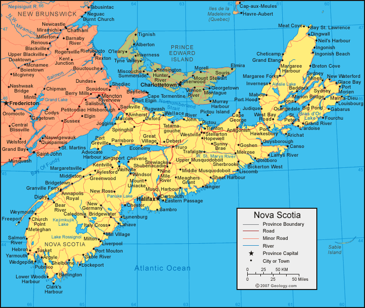 Map of Nova Scotia