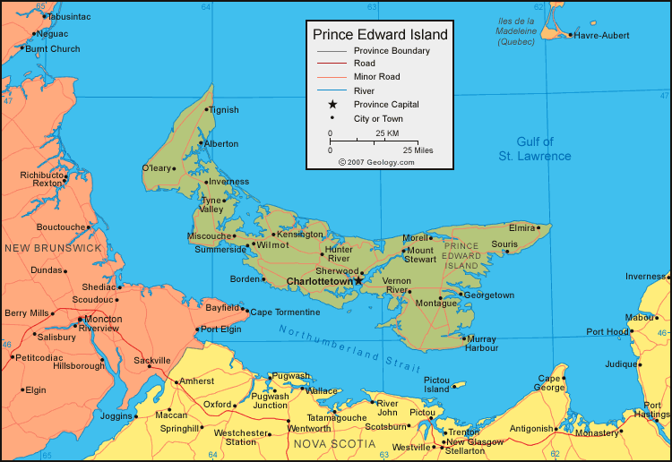 Map of Prince Edward Island