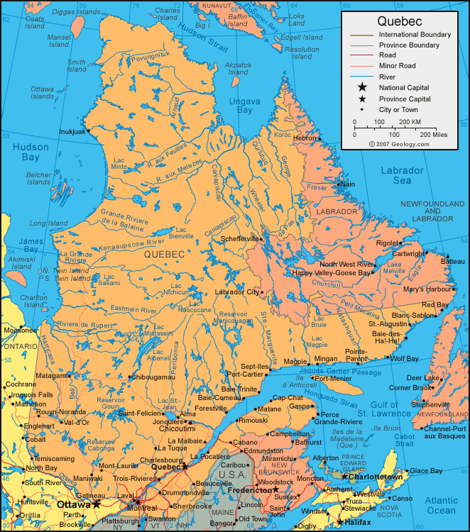 Map of Quebec