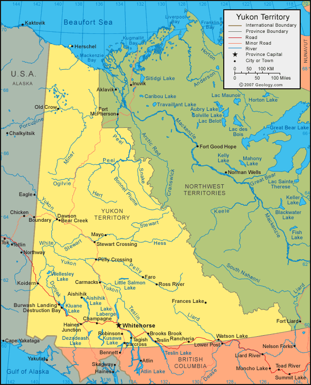 Map of Yukon Territory
