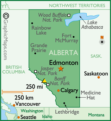 Map of Alberta Province