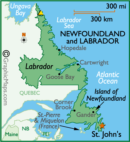  Newfoundland on Map Of Newfoundland And Labrador Province  Maps Of Canada Provinces