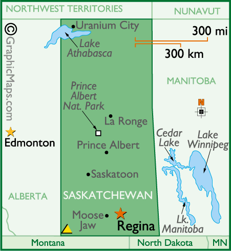 Map of Saskatchewan Province