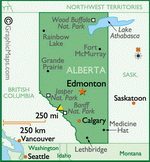 Map of Alberta Province