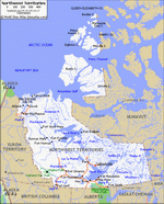 Map of roads of Northwest Territories