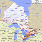 Map of roads of Ontario
