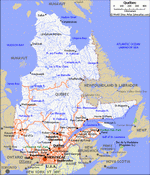 Map of roads of Quebec