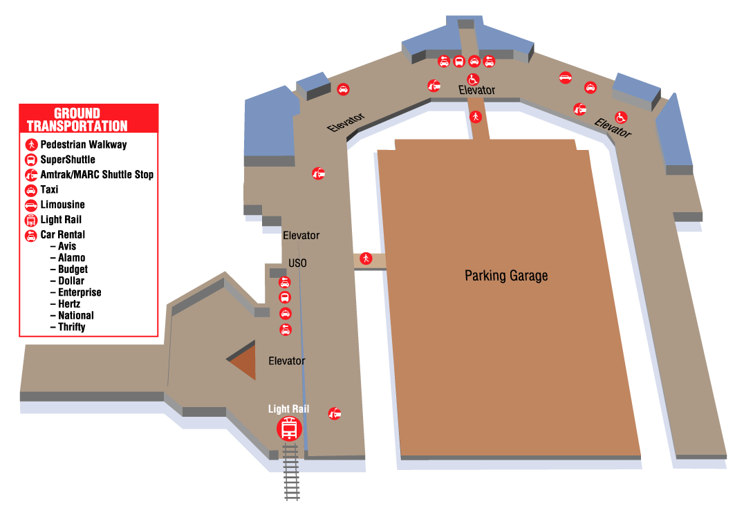Parking scheme of Baltimore International Airport