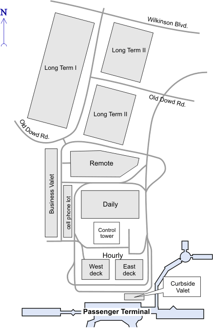 Parking scheme of Charlotte Douglas International Airport