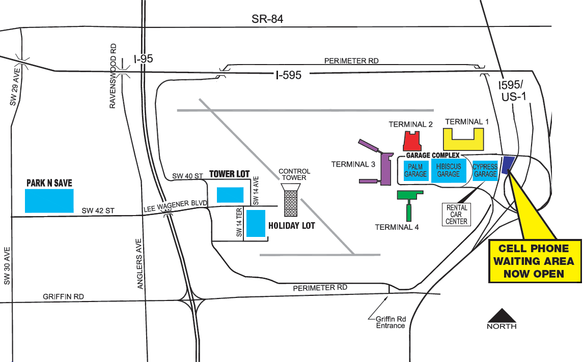 Parking scheme of Fort Lauderdale-Hollywood International Airport