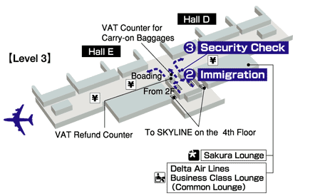 Terminals layout of airlines JAL in Frankfurt Airport