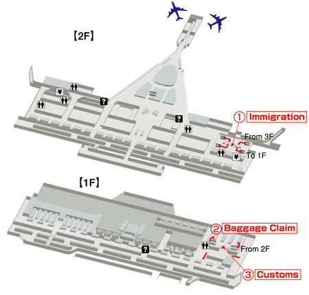 Terminals layout of airlines JAL in Honolulu International Airport