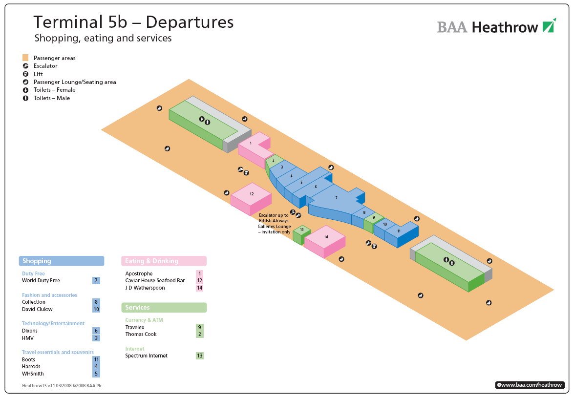 Terminal 5b (Heathrow)  departures