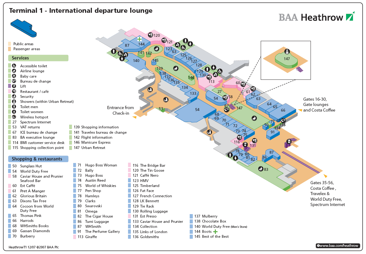 Terminal 1 (Heathrow)  international departures