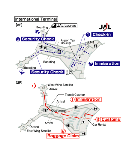 Terminals layout of airlines JAL in Ninoy Aquino International Airport