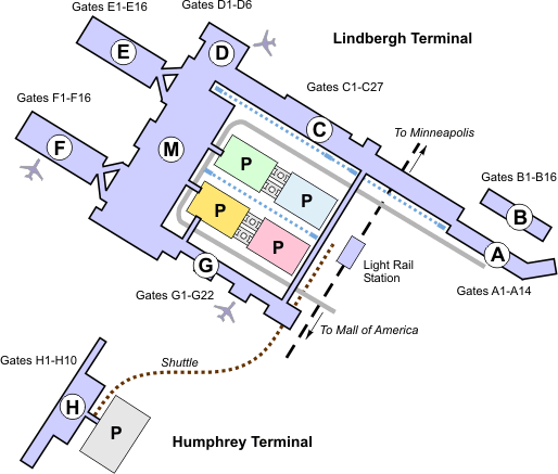 Parking scheme of Minneapolis St. Paul International Airport