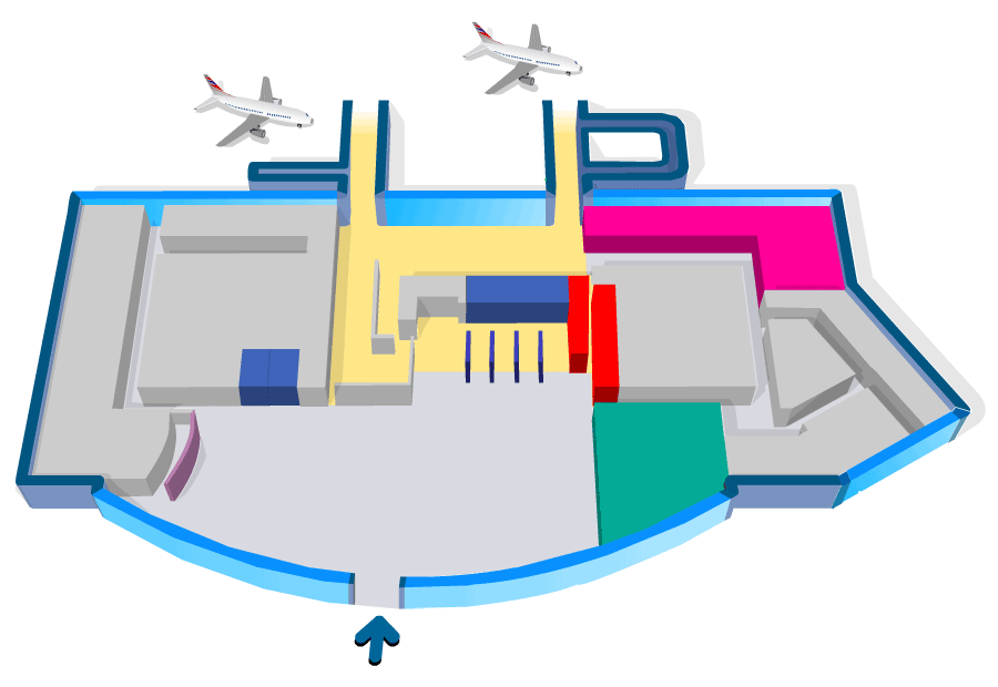 Terminal 3 layout of Prague Ruzyne Airport