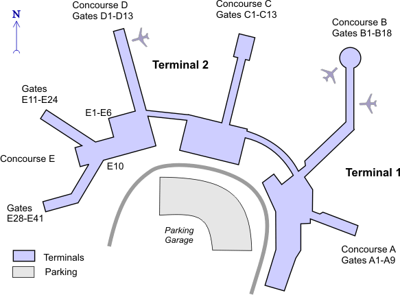 Scheme to arrive at the Salt Lake City International Airport