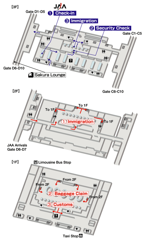 Terminals Layout Of Airlines Jal In Taiwan Taoyuan International