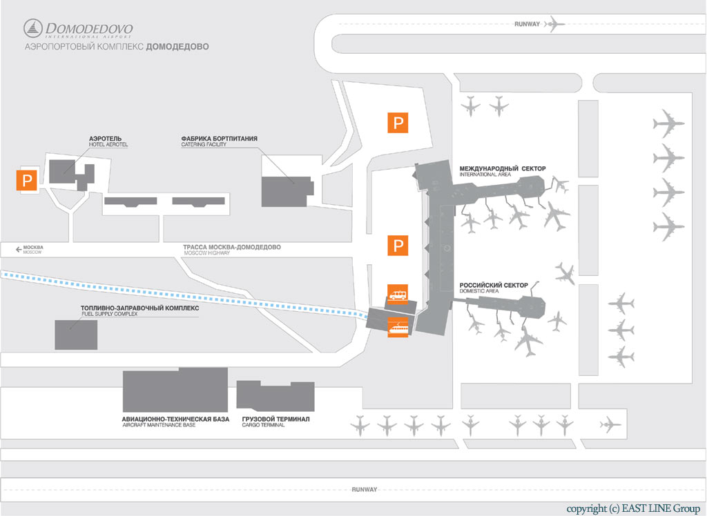 Parking scheme of Domodedovo International Airport