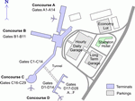 Parking scheme of Cleveland Hopkins International Airport