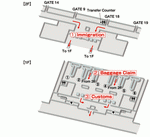 Terminals layout of airlines JAL in Ho Chi Minh City International Airport