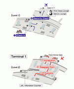 Terminals layout of airlines JAL in John F. Kennedy International Airport