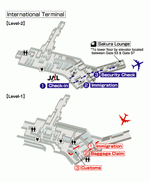 Terminals layout of airlines JAL in Sydney Kingsford Smith International Airport