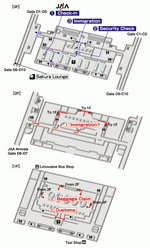 Terminals layout of airlines JAL in Taiwan Taoyuan International Airport
