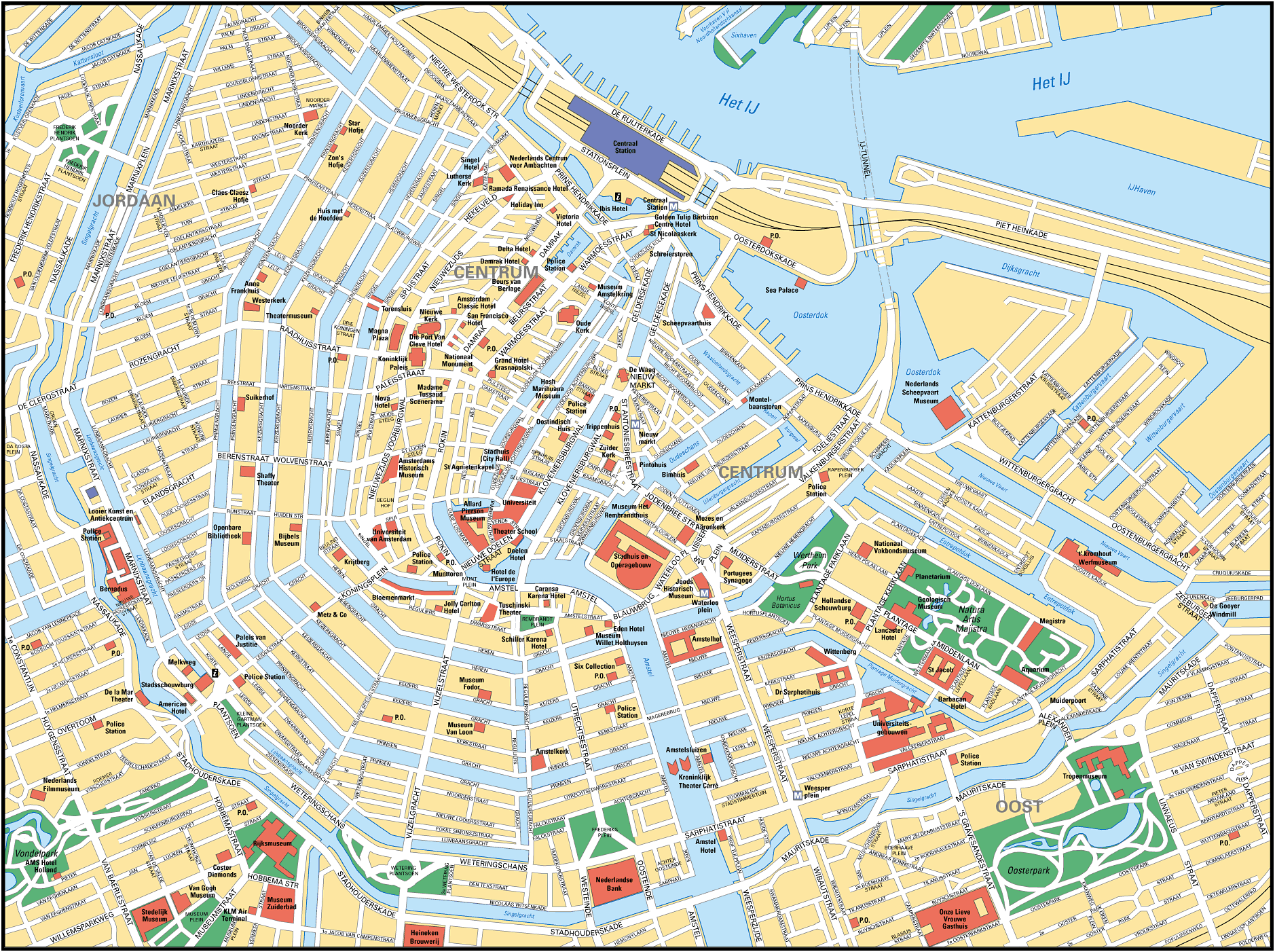 Map of Amsterdam. City maps of Netherlands — Planetolog.com