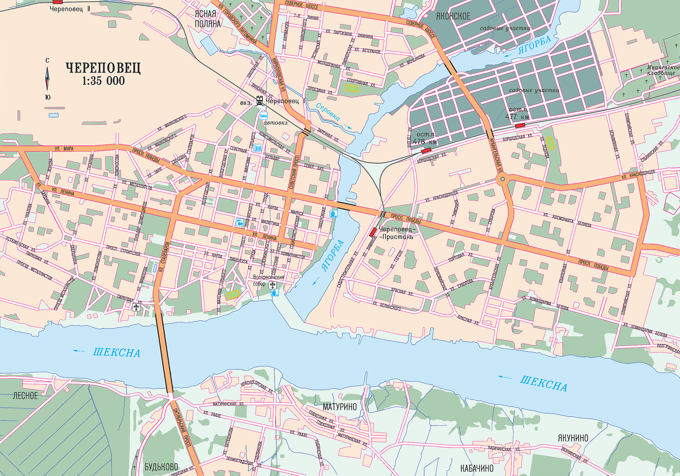 Map of Cherepovets