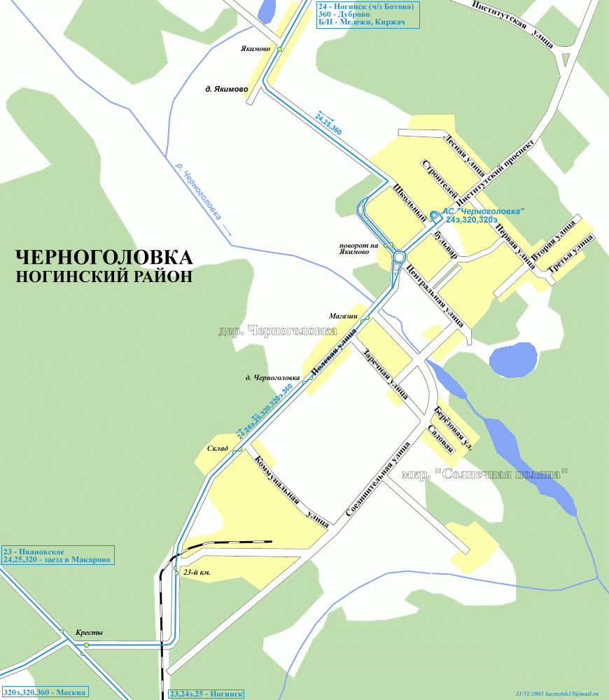 Map of Chernogolovka