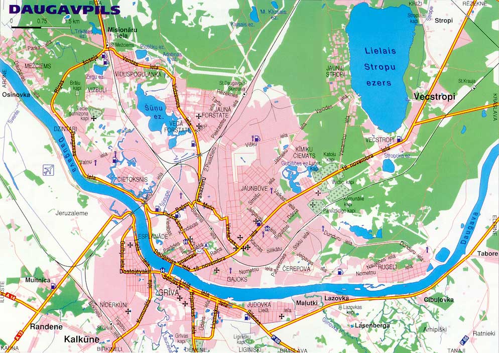 Map of Daugavpils