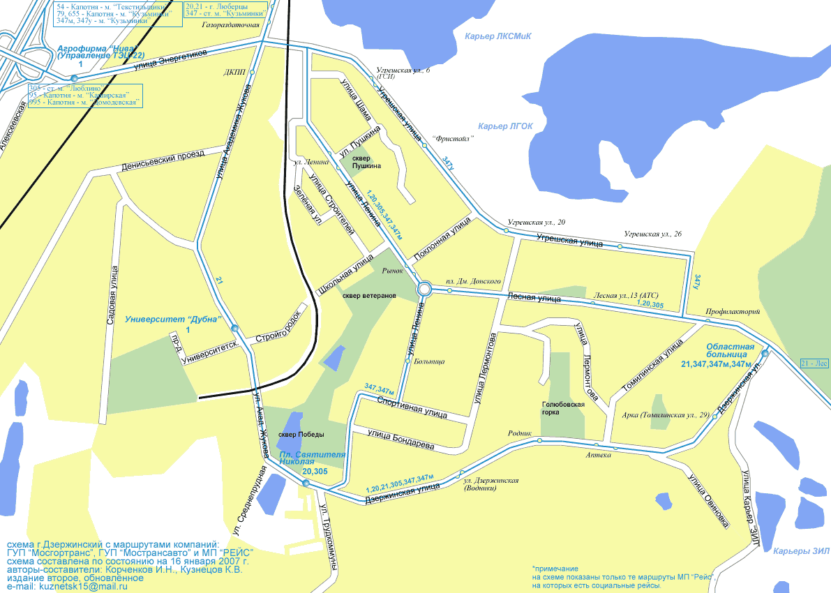 Map of Dzerzhinsk