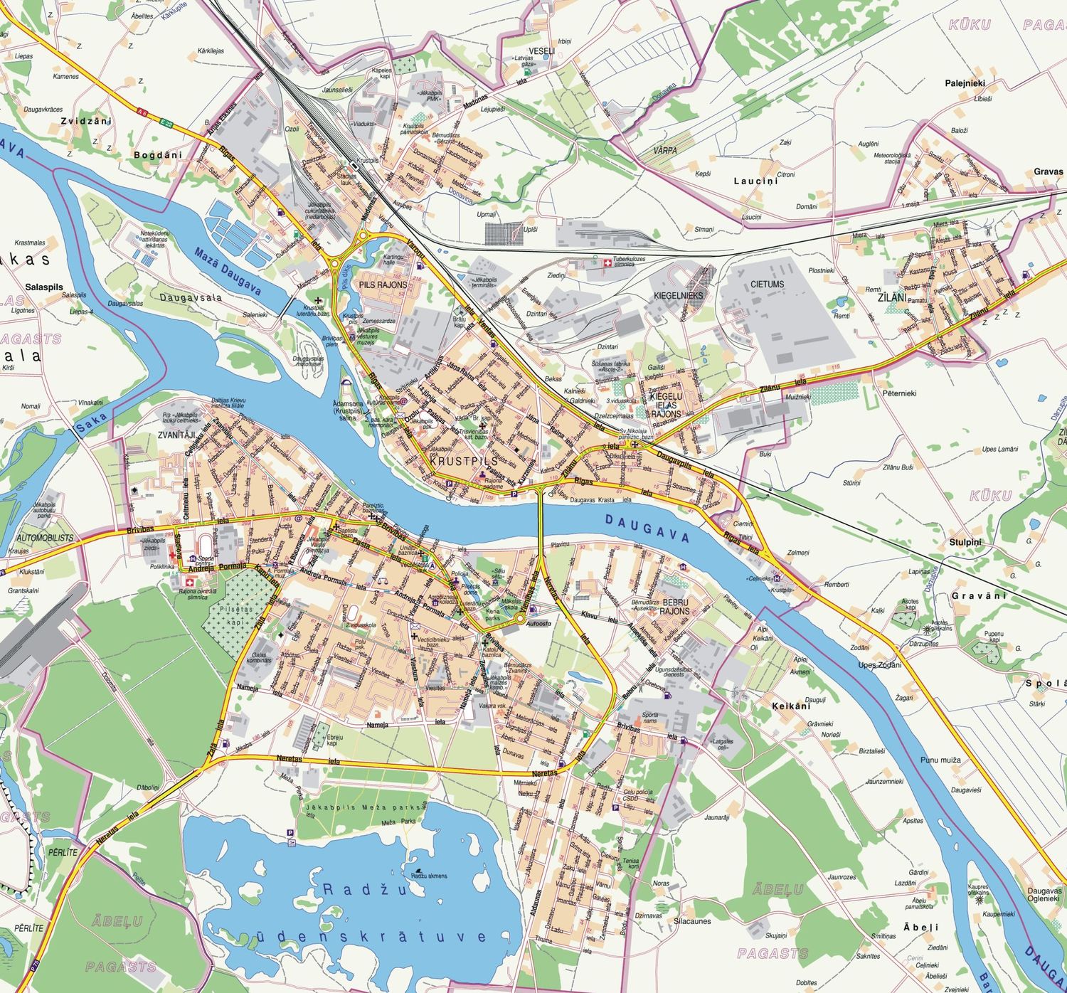 Map of Ekabpils