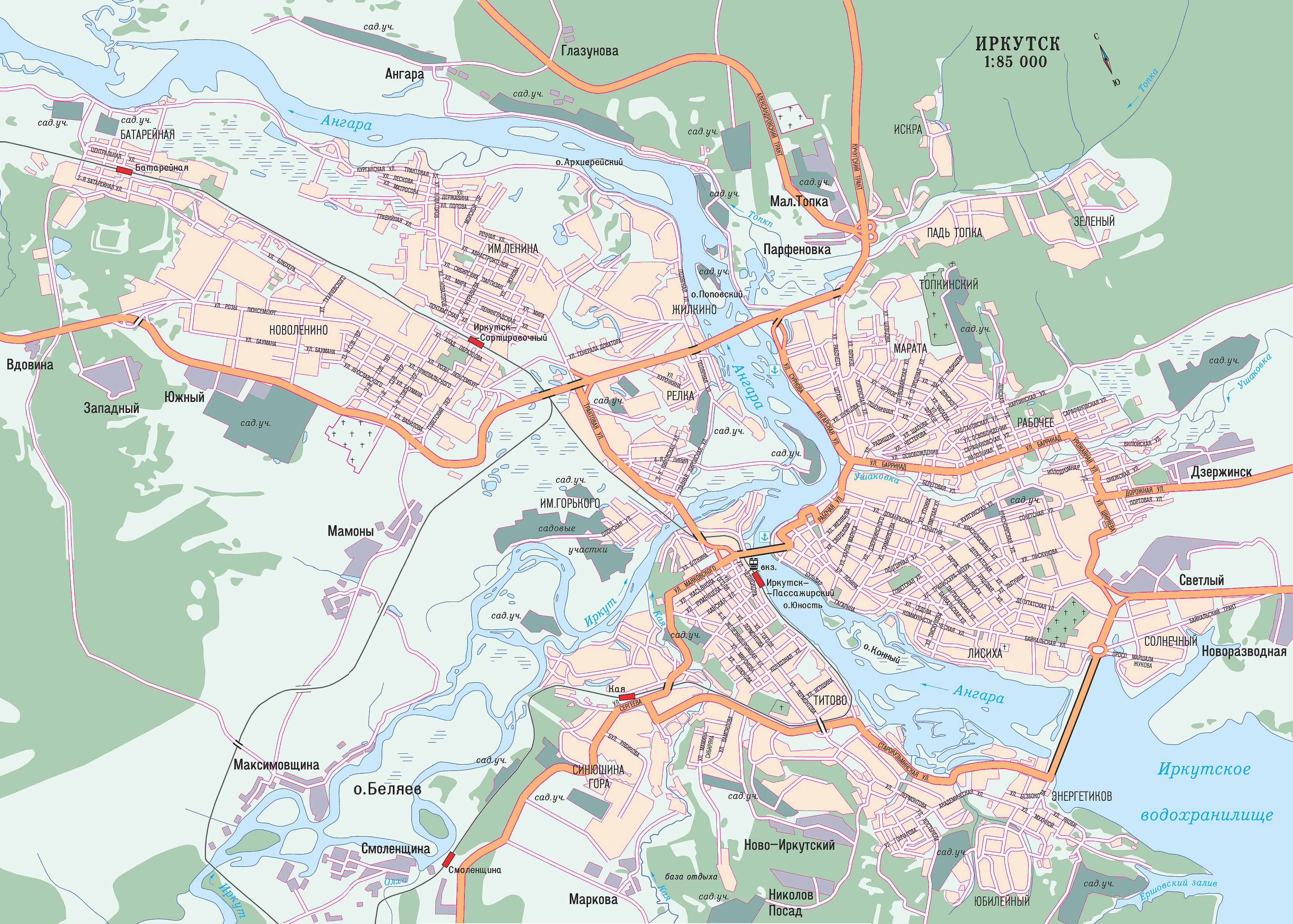 Map of Irkutsk