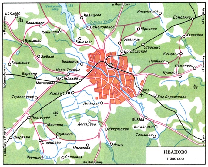 Map of suburb part of Ivanovo