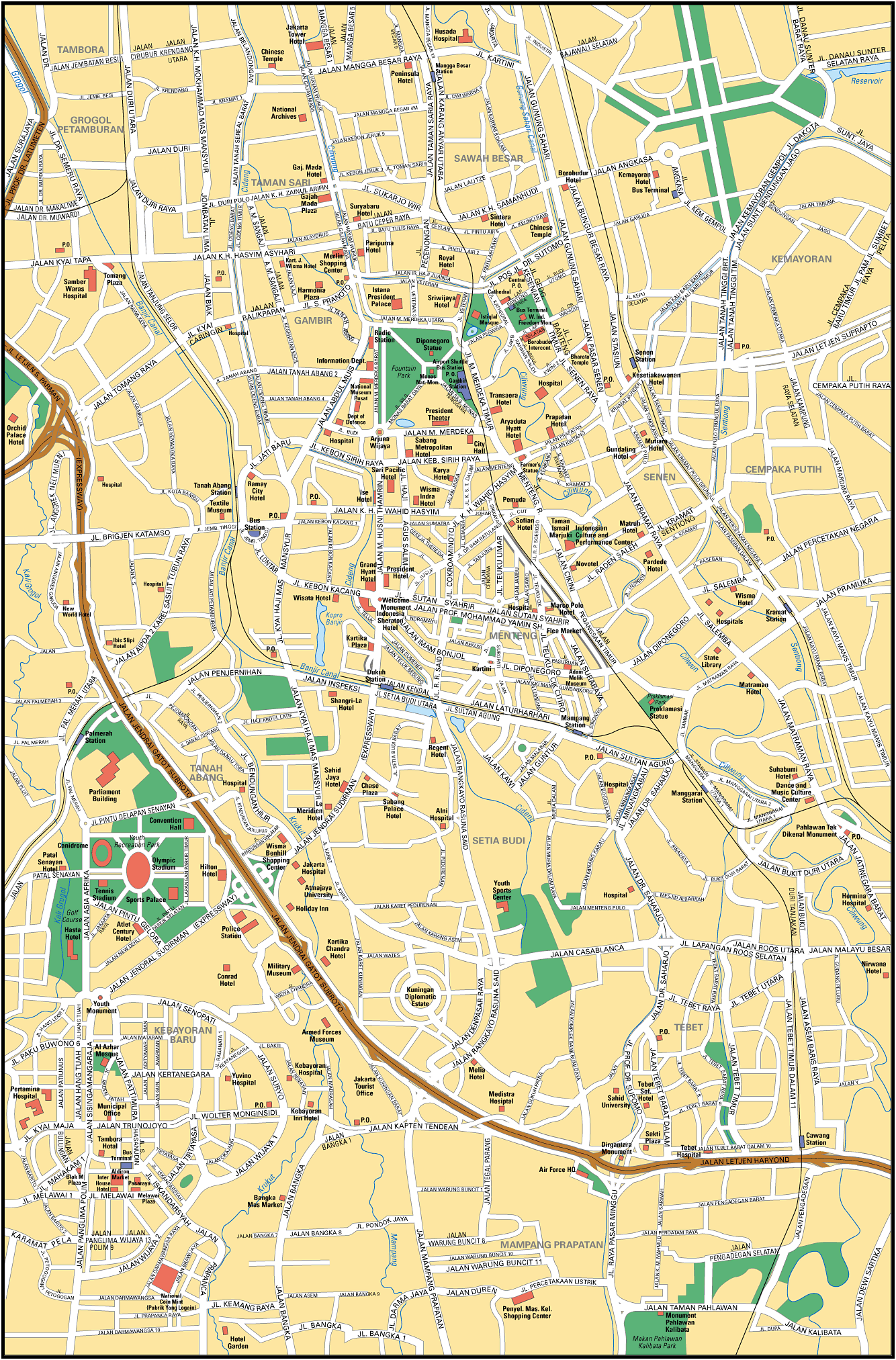 Map of Jakarta. City maps of Indonesia — Planetolog.com