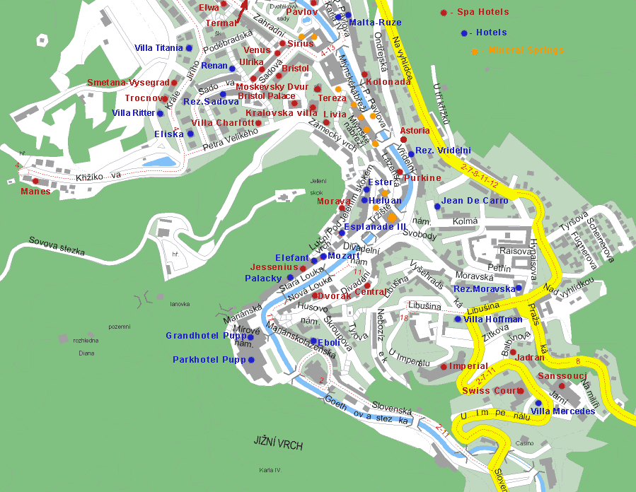 Map of Karlovy Vary