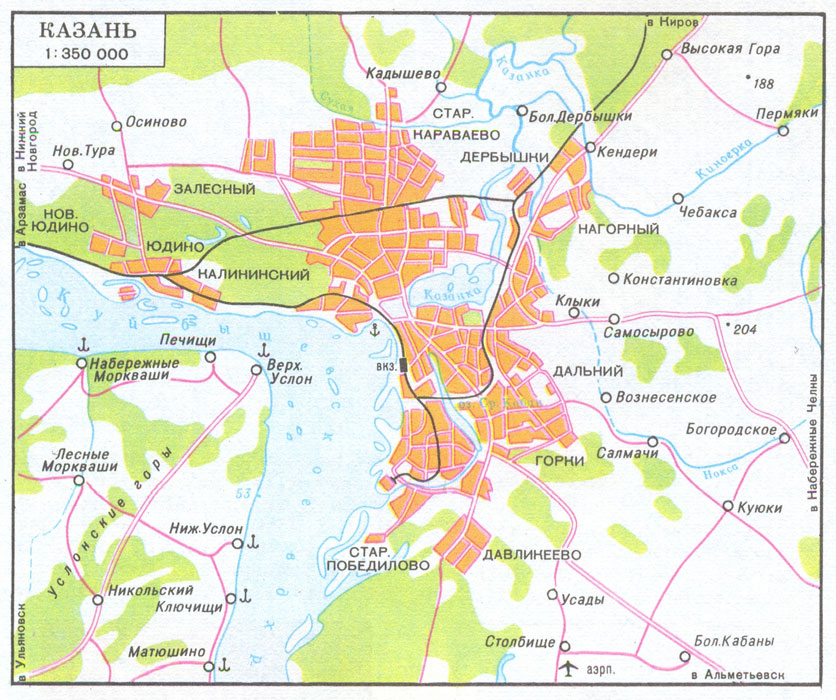 Map of suburb part of Kazan