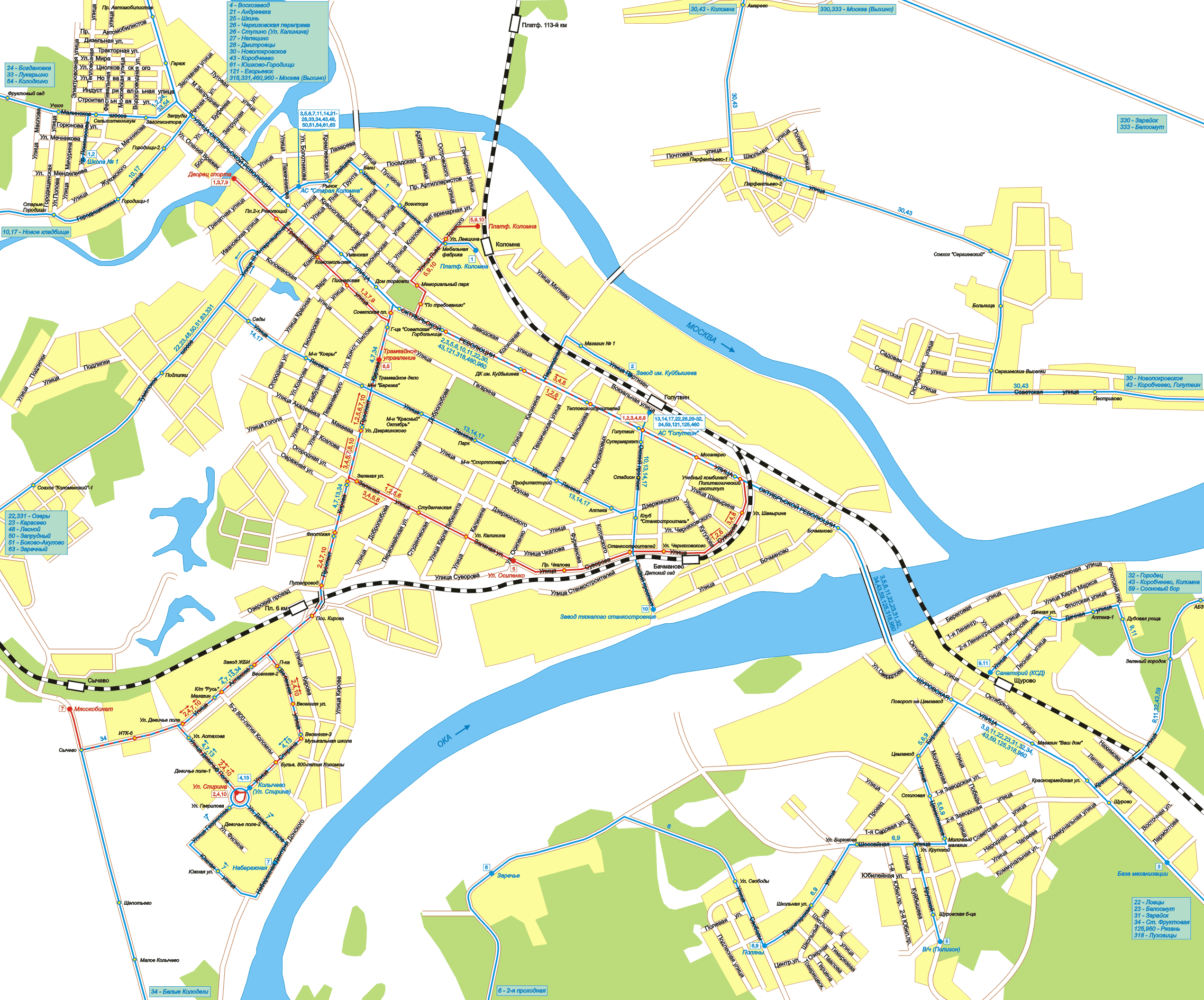 Map of Kolomna