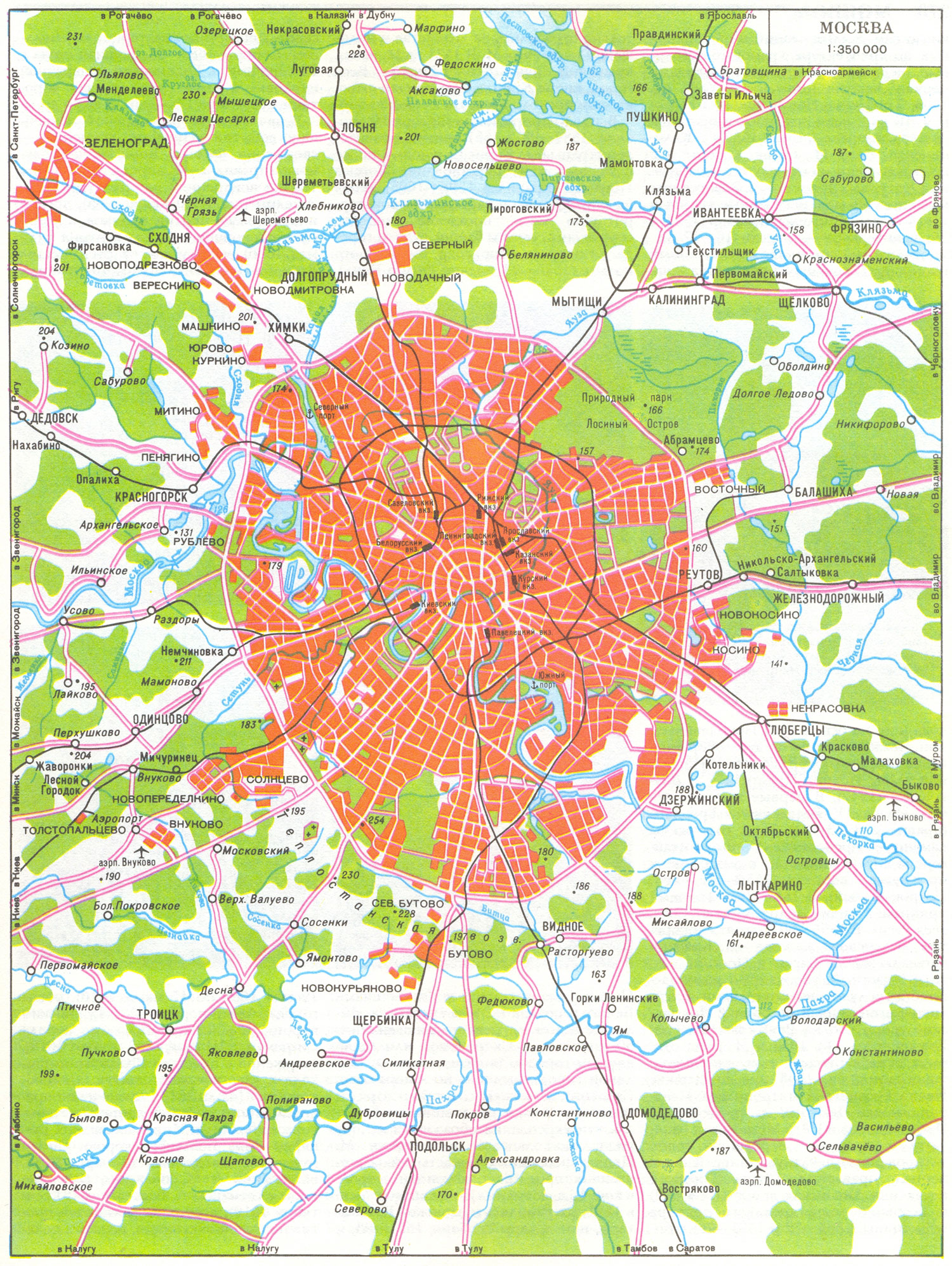 Map of suburb part of Moscow