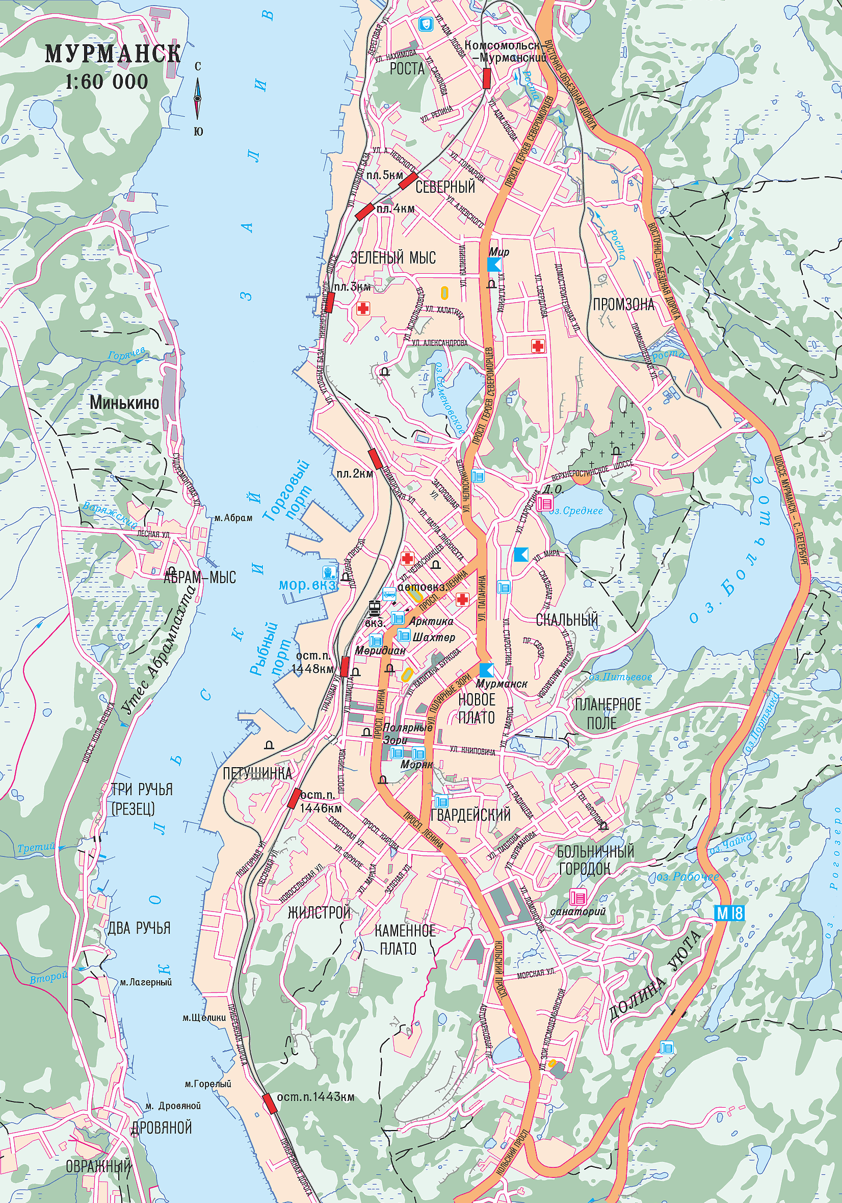 Map of Murmansk. City maps of Russia — Planetolog.com