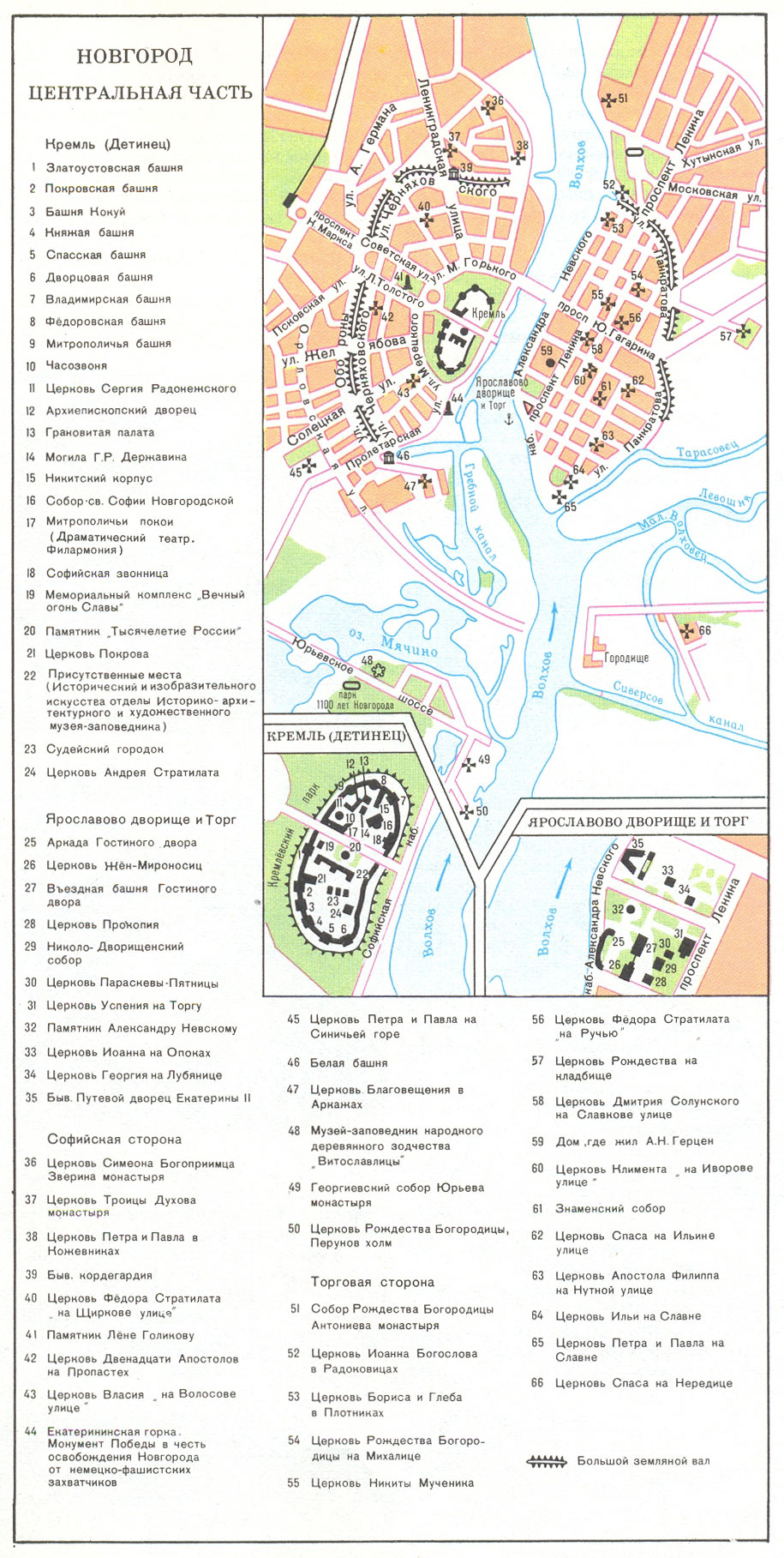 Map of central part of Novgorod