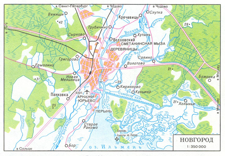 Map of suburb part of Novgorod