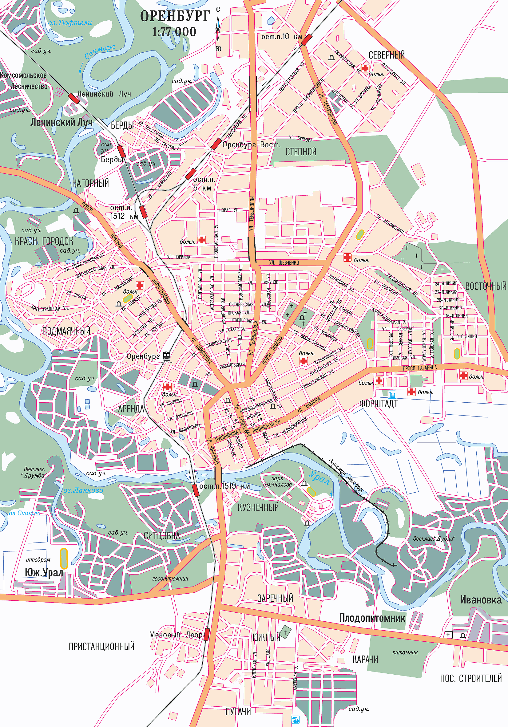 Map of Orenburg