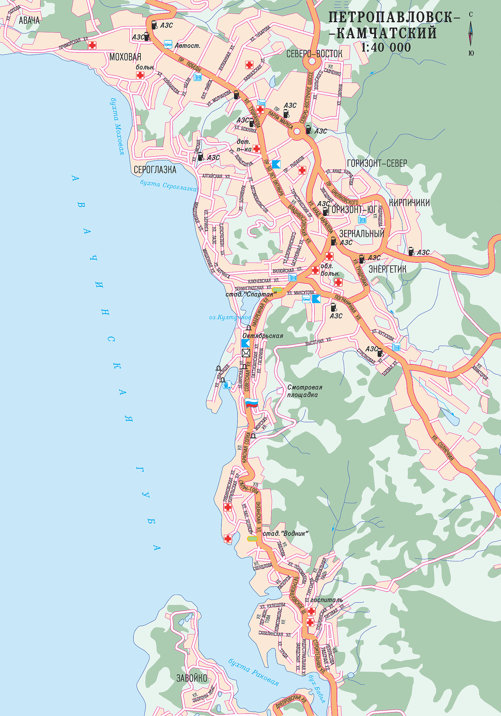 Map of Petropavlovsk-Kamchats