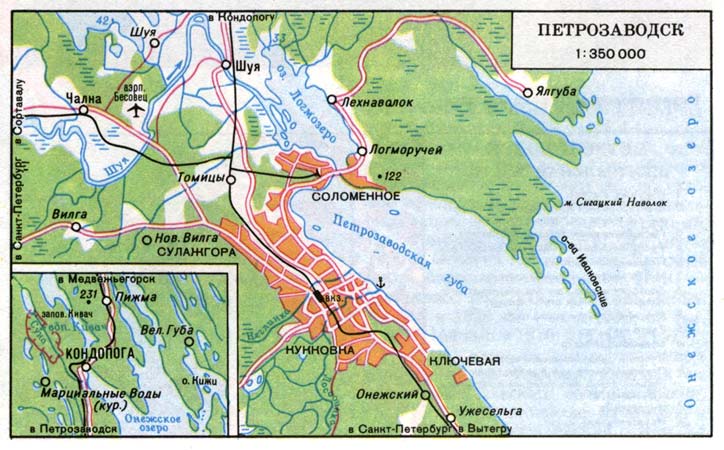 Map of suburb part of Petrozavodsk